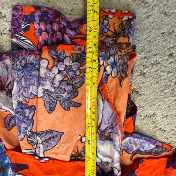 Free People size 10 EUC Orange and Blue Spaghetti Strap midi/maxi dress - Picture 14 of 15